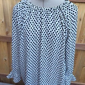 BANANA REPUBLIC Women's long sleeve abstract dot blouse MEDIUM
